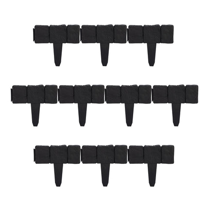 Lot de 10 bordures aspect pierre à prix réduit, noir