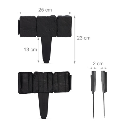 Lot de 10 bordures aspect pierre à prix réduit, noir