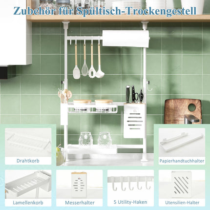 3-stufiges verstellbares Abtropfgestell mit Haken und Messerhalter
