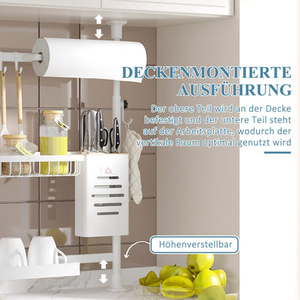 3-stufiges verstellbares Abtropfgestell mit Haken und Messerhalter