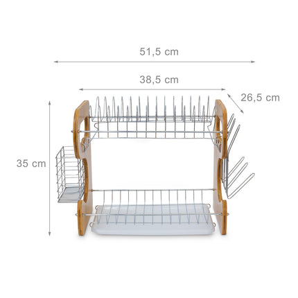 Dish rack bamboo 2 levels