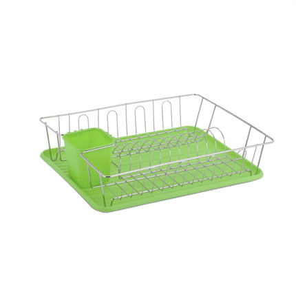 Égouttoir à vaisselle avec porte-couverts en vert