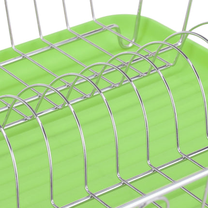 Égouttoir à vaisselle avec porte-couverts en vert