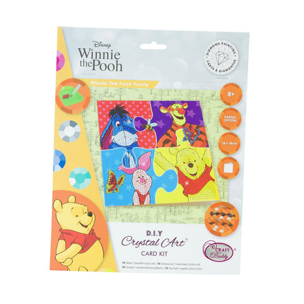 Disney Crystal Art Karte Winnie Puuh Puzzle, 18 x 18 cm