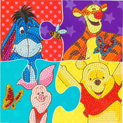 Disney Crystal Art Karte Winnie Puuh Puzzle, 18 x 18 cm