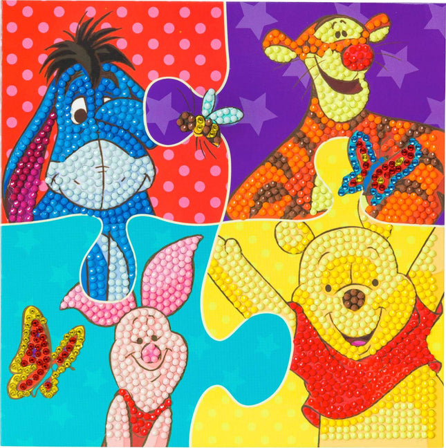 Disney Crystal Art Karte Winnie Puuh Puzzle, 18 x 18 cm