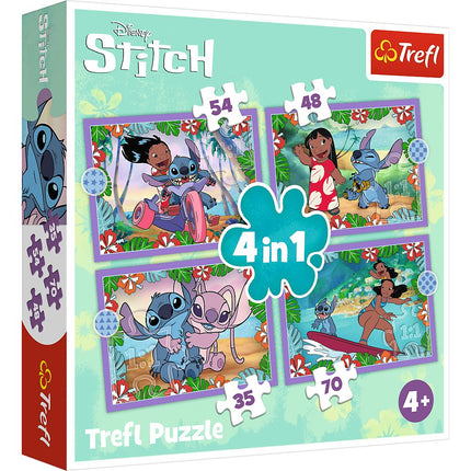 Disney Stitch 4-in-1 Puzzle-Set für Kinder und Erwachsene
