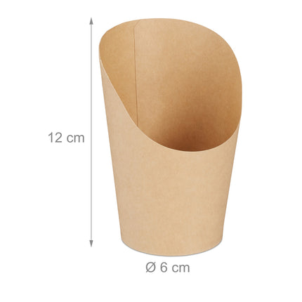 Disposable Kraft Paper Snack Cups, 100-Pack