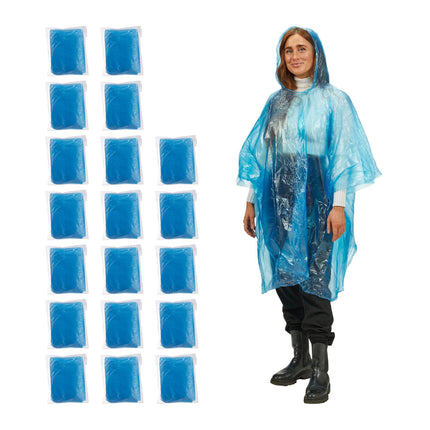 Poncho de pluie jetable, lot de 20