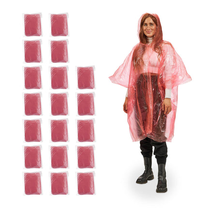 Poncho de pluie jetable, lot de 20