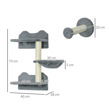 Cat tree with jumping tower, 3 scratching posts, hammock