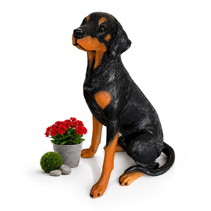 Doberman Garden Dog Statue, Life-Size Polyresin
