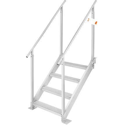 Dock Ladder, 4-Step Aluminum, 30–38 In Adjustable, 500 Lb