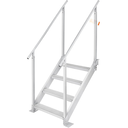Dock Ladder, 4-Step Aluminum, 30–38 In Adjustable, 500 Lb