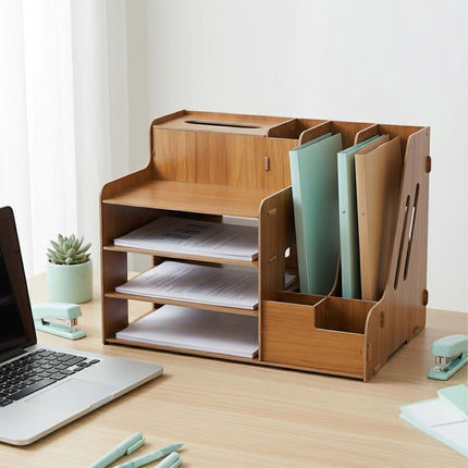 Document Organiser with File Holder – Dark Brown MDF