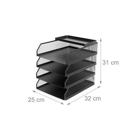 Dokumentenhalter, Metallgitter, 4 DIN A4 Fächer