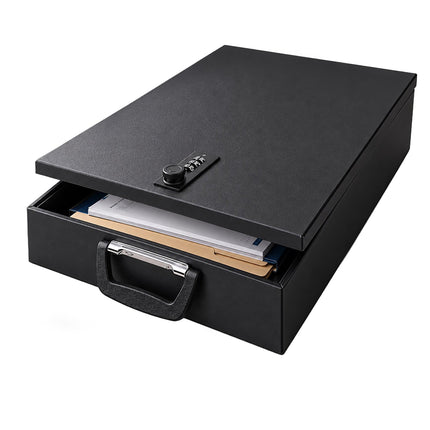 Document Safe A4 with Combination Lock and Carry Handle, Iron, Black