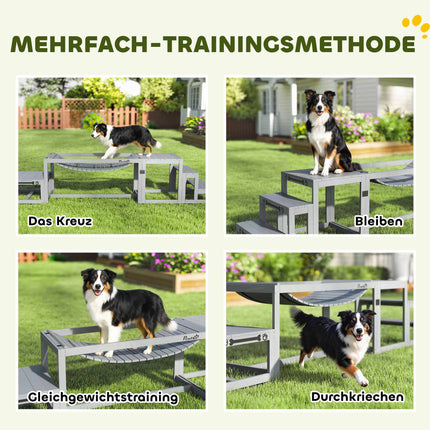 Hundesport-Agility-Set – 3-teilig Kiefernholz, 40 kg Tragkraft
