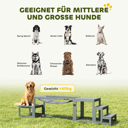 Hundesport-Agility-Set – 3-teilig Kiefernholz, 40 kg Tragkraft