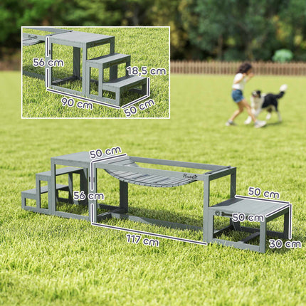 Hundesport-Agility-Set – 3-teilig Kiefernholz, 40 kg Tragkraft