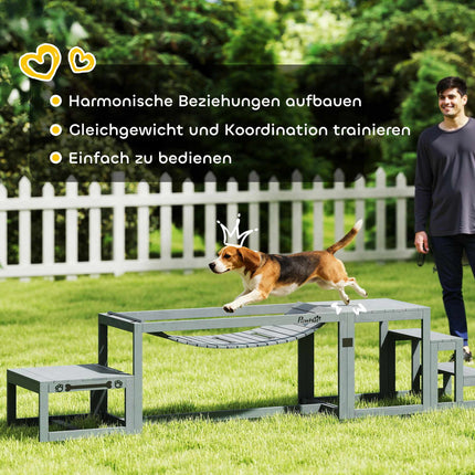Hundesport-Agility-Set – 3-teilig Kiefernholz, 40 kg Tragkraft
