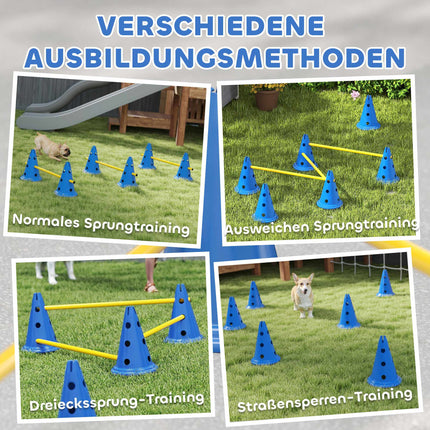 Agility sada pro psy – 3dílná tréninková sada se 6 kužely, 3 překážky