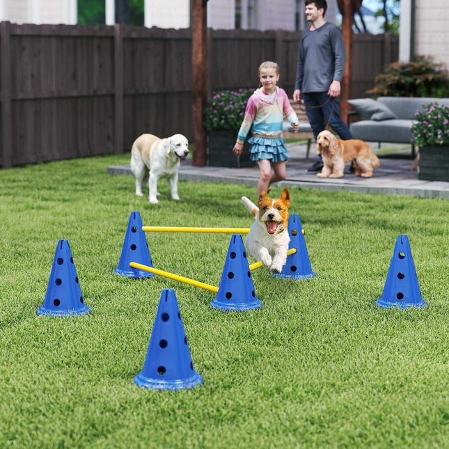 Agility sada pro psy – 3dílná tréninková sada se 6 kužely, 3 překážky