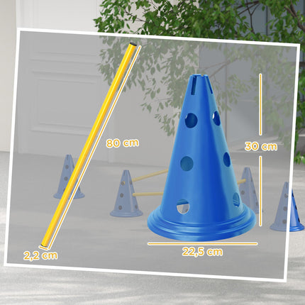 Agility sada pro psy – 3dílná tréninková sada se 6 kužely, 3 překážky