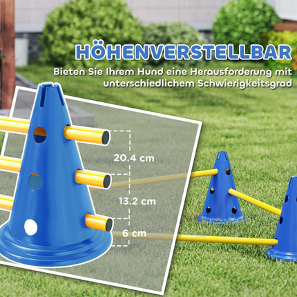 Agility sada pro psy – 3dílná tréninková sada se 6 kužely, 3 překážky