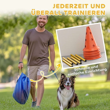 Dog Agility Set – 3-Piece Training Kit with 6 Cones, Bag