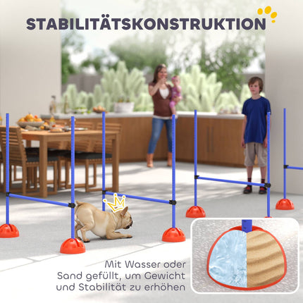 Agility sada pro psy, 4 nastavitelné překážky s taškou