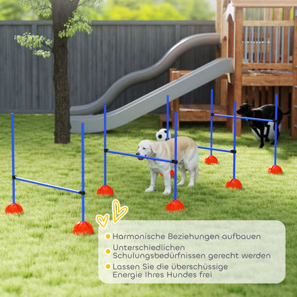 Agility sada pro psy, 4 nastavitelné překážky s taškou