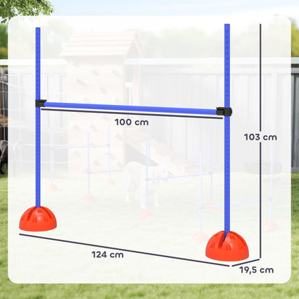 Agility sada pro psy, 4 nastavitelné překážky s taškou