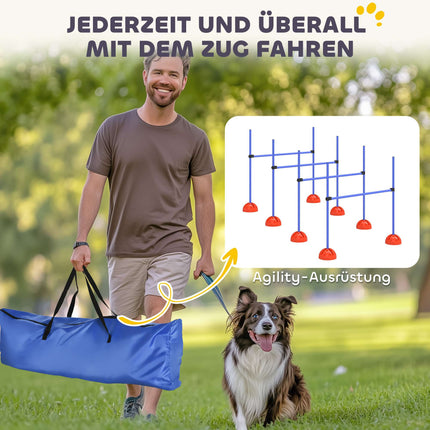 Agility sada pro psy, 4 nastavitelné překážky s taškou