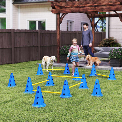 Agility sada pro psy – 6dílná tréninková sada s 12 kužely, 6 překážek
