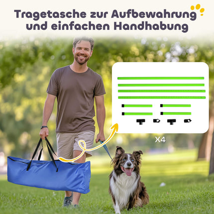 Dog Agility Set, Adjustable Hurdles with Carry Bag