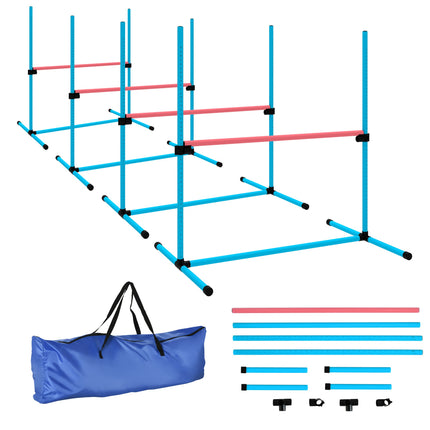 Dog Agility Set, Adjustable Hurdles with Carry Bag