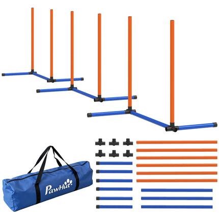 Dog Agility Set, Portable with Adjustable Slalom Poles