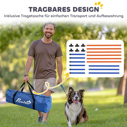 Dog Agility Set, Portable with Adjustable Slalom Poles