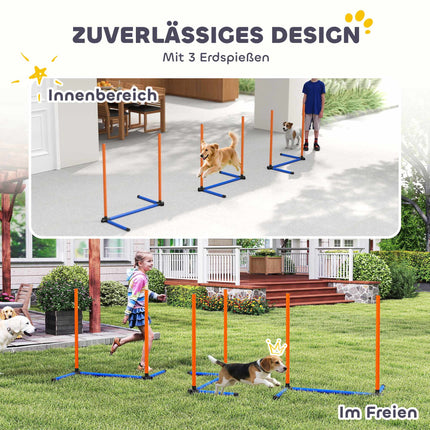 Dog Agility Set, Portable with Adjustable Slalom Poles