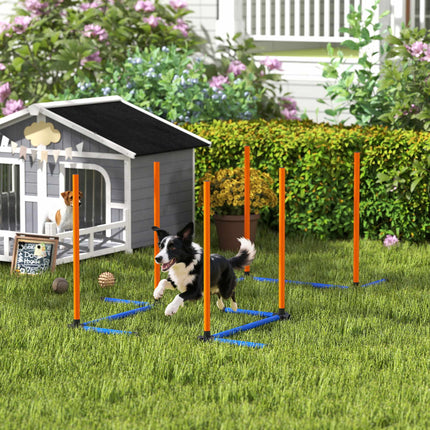 Dog Agility Set, Portable with Adjustable Slalom Poles