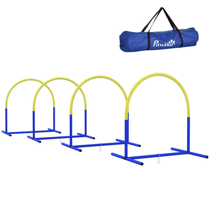 Hund Agility-Set mit Tragetasche, 4 Bögen, gelb