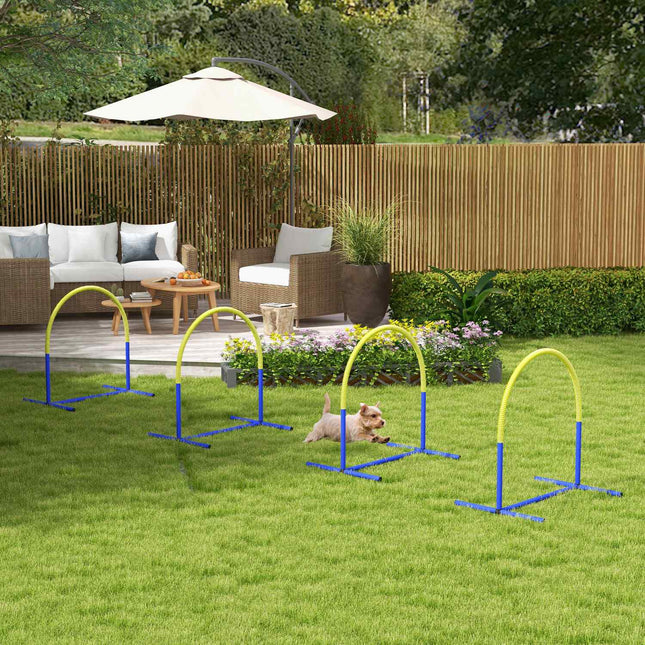 Agility sada pro psy s přenosným obalem, 4 oblouky, žlutá