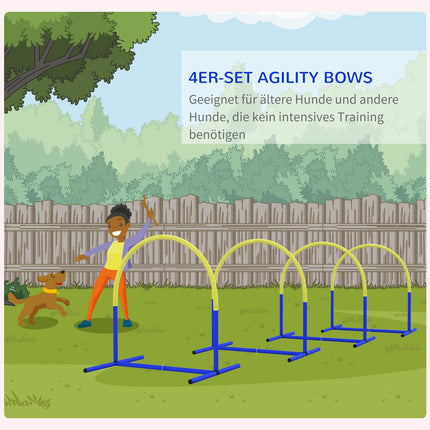Hund Agility-Set mit Tragetasche, 4 Bögen, gelb