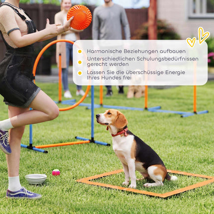 Agility sada pro psy s nastavitelnými skoky a tunelem