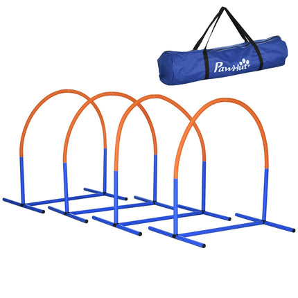 Agility tréninková sada pro psy, 4dílná s taškou, modrá/oranžová