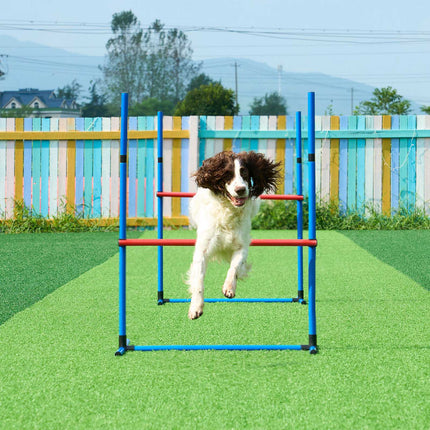 Dog Agility Training Set, 7-Piece With Tunnels and Weave Poles