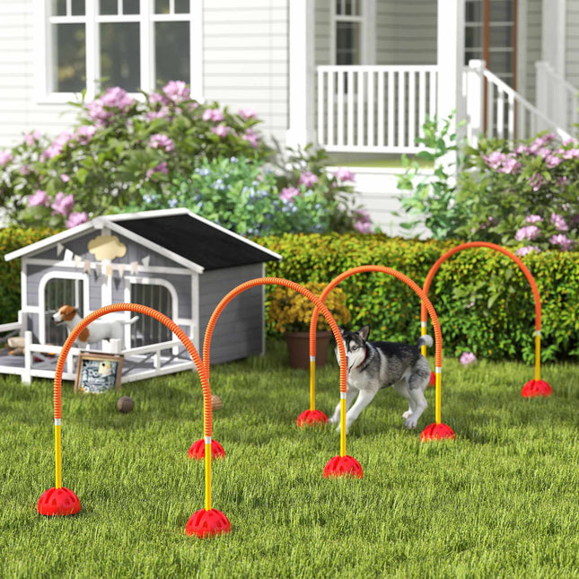 Dog Agility Training Set with 4 Adjustable Gates, Portable Bag