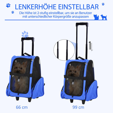 Hundetasche 2-in-1, atmungsaktives Oxford-Gewebe, blau