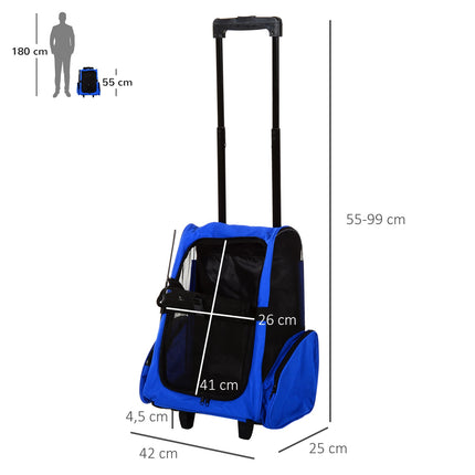 Hundetasche 2-in-1, atmungsaktives Oxford-Gewebe, blau